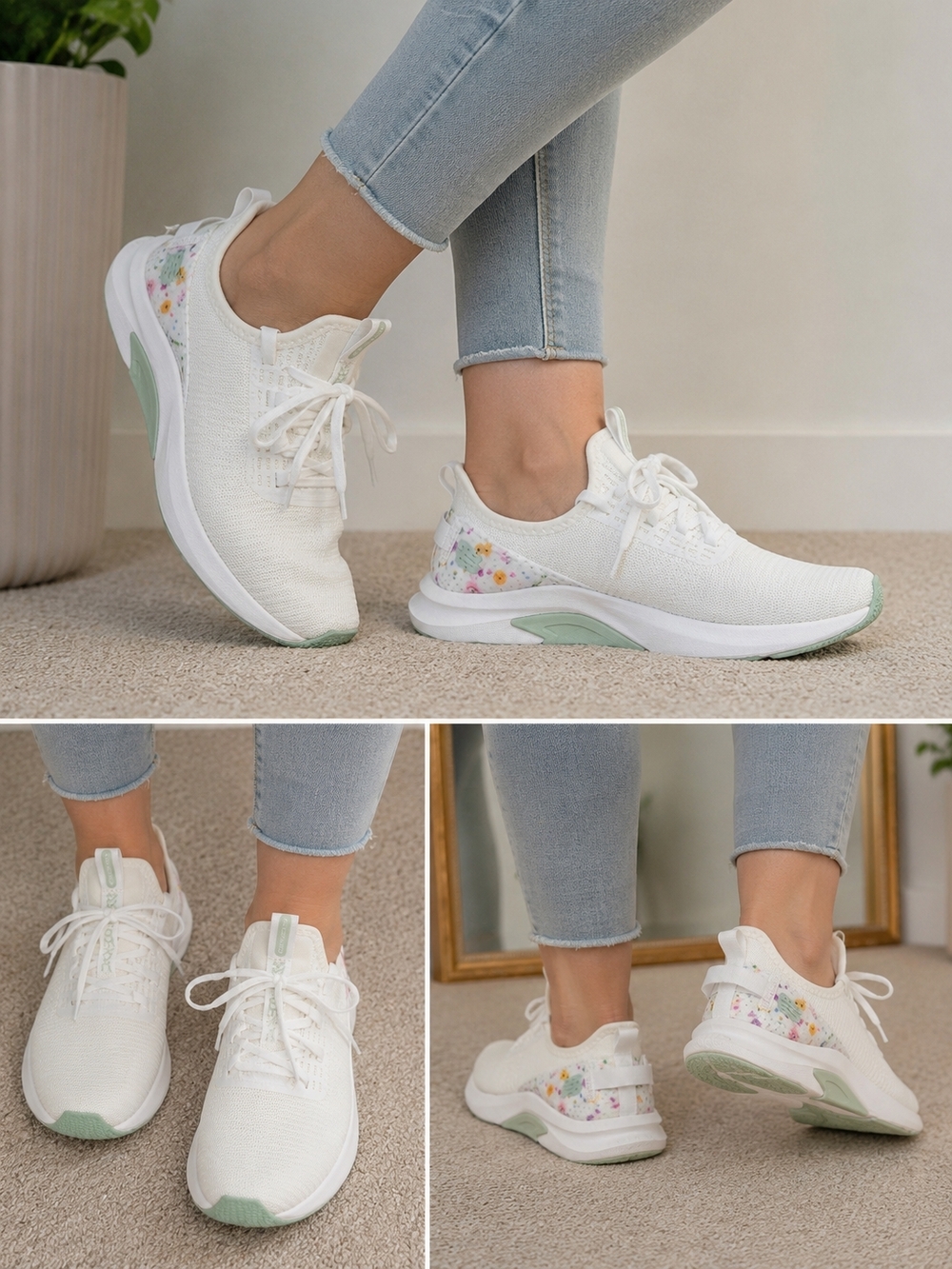 New Balance Nergize Sport V2 Floral White Sneakers Women’s Size 8.5.